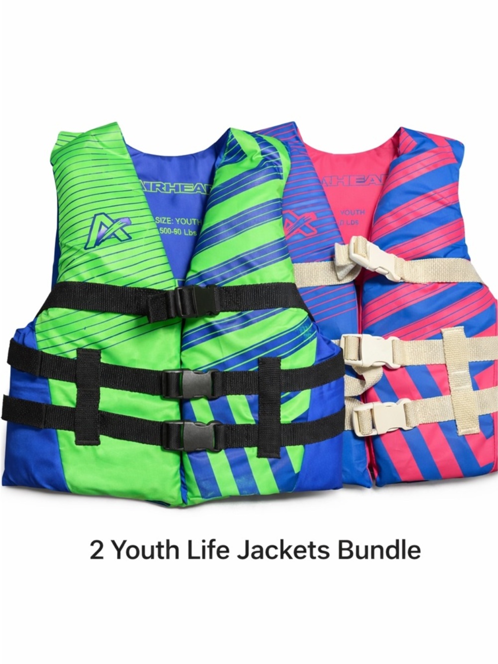 Kids Two-Pack Swim Life Jackets - Green & Pink